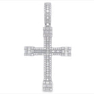 Baller Cross Baguette VVS Moissanite Pendant .925 Sterling Silver HipHopBling