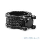 Baller Solitaire Eternity Black Bling Bling Ring 7 HipHopBling