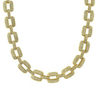 Bar Link Iced Out Chain Hip Hop Bling Chain Yellow Gold 18" HipHopBling