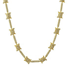 Barb Wire Link CZ Iced Out Chain Bling Yellow Gold 18" HipHopBling