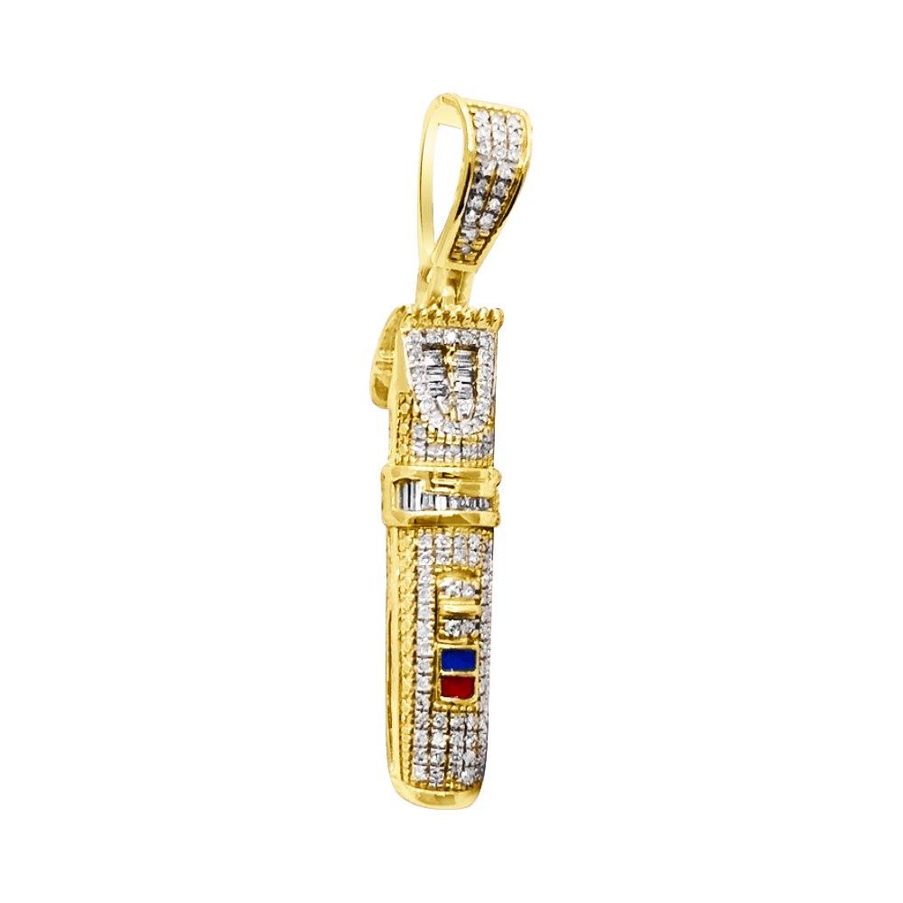 Barber Clipper Diamond Pendant .30cttw 10K Yellow Gold HipHopBling