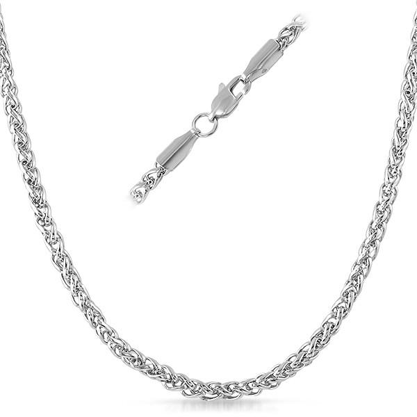 Basket Weave Stainless Steel Chain Necklace 4MM HipHopBling