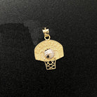 Basketball Hoop 10K Yellow Gold Pendant HipHopBling