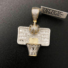 Basketball Hoop Rim Baguette Diamond .88 Carat Pendant 10K Yellow Gold HipHopBling