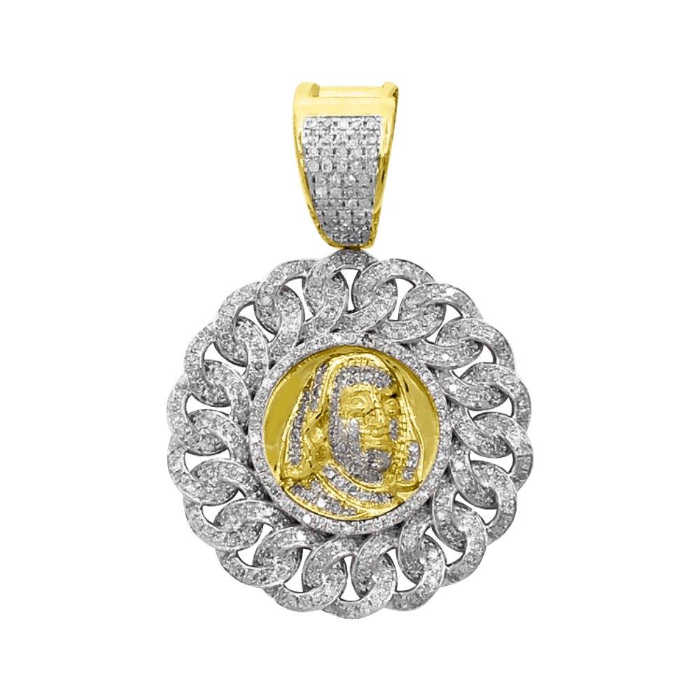 Ben Franklin Cuban Diamond Pendant .78cttw 10K Yellow Gold HipHopBling