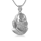 Ben Franklin Rhodium Bling Bling Mask Pendant HipHopBling