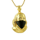 Ben Franklin with Black Mask Gold Pendant HipHopBling