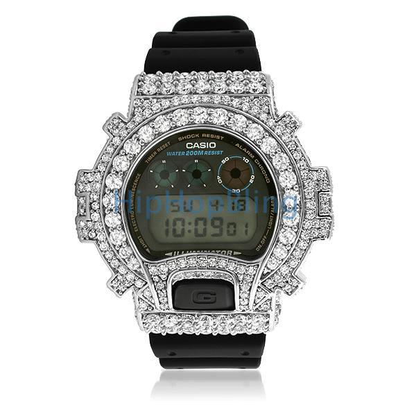 Big Boy CZ Platinum Custom G Shock Watch DW6900 HipHopBling