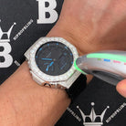 Big Boy Moissanite VVS Iced Out G Shock GA2100 Custom Watch 8.50 Carat Blue Hours | Black Dial & Band HipHopBling