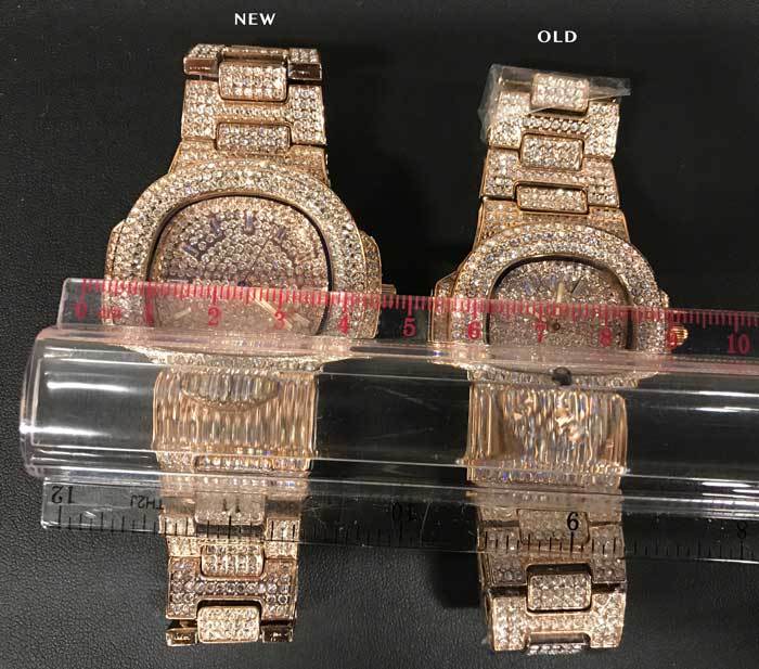 Big Face 44MM Bling Bling Blizzard Watch Rose Gold HipHopBling