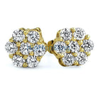 Big Gold CZ Cluster Bling Bling Earrings HipHopBling