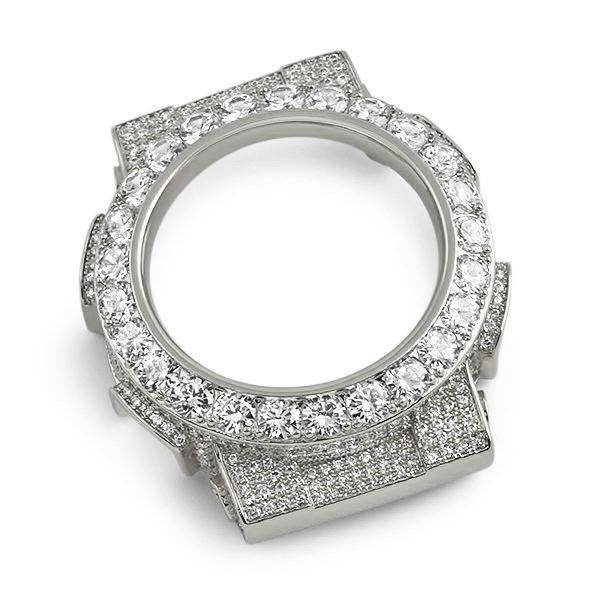 Big Rocks CZ Rhodium Bezel for Casio G Shock GA100 HipHopBling