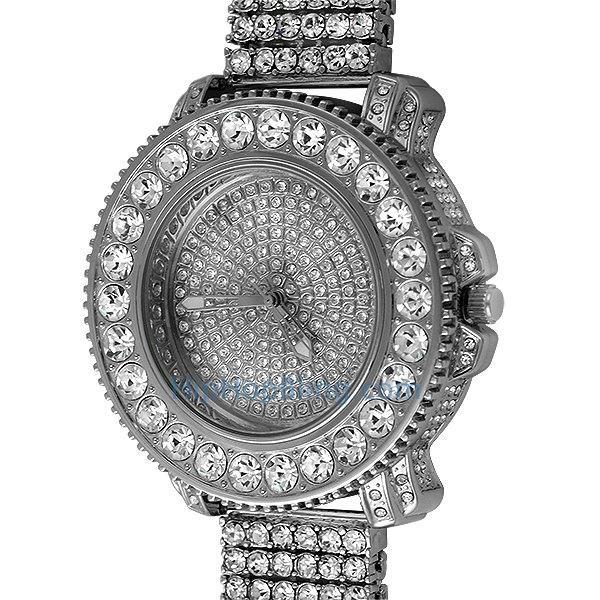 Big Rocks Full Bling Hip Hop Watch & 6 Row Band 7" HipHopBling