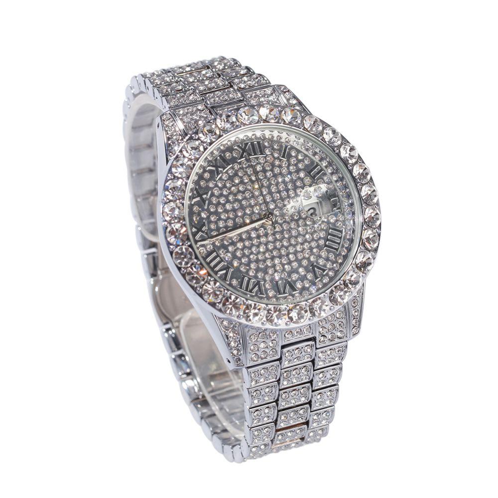 Big Rocks with Date Iced Out Bling Hip Hop Watch HipHopBling