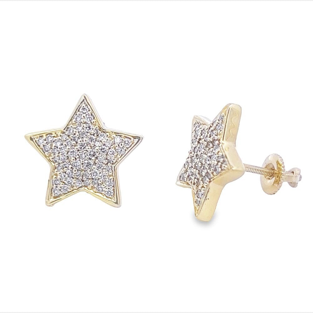 Big Star Diamond Earrings .50cttw 10K Gold 10K Yellow Gold HipHopBling