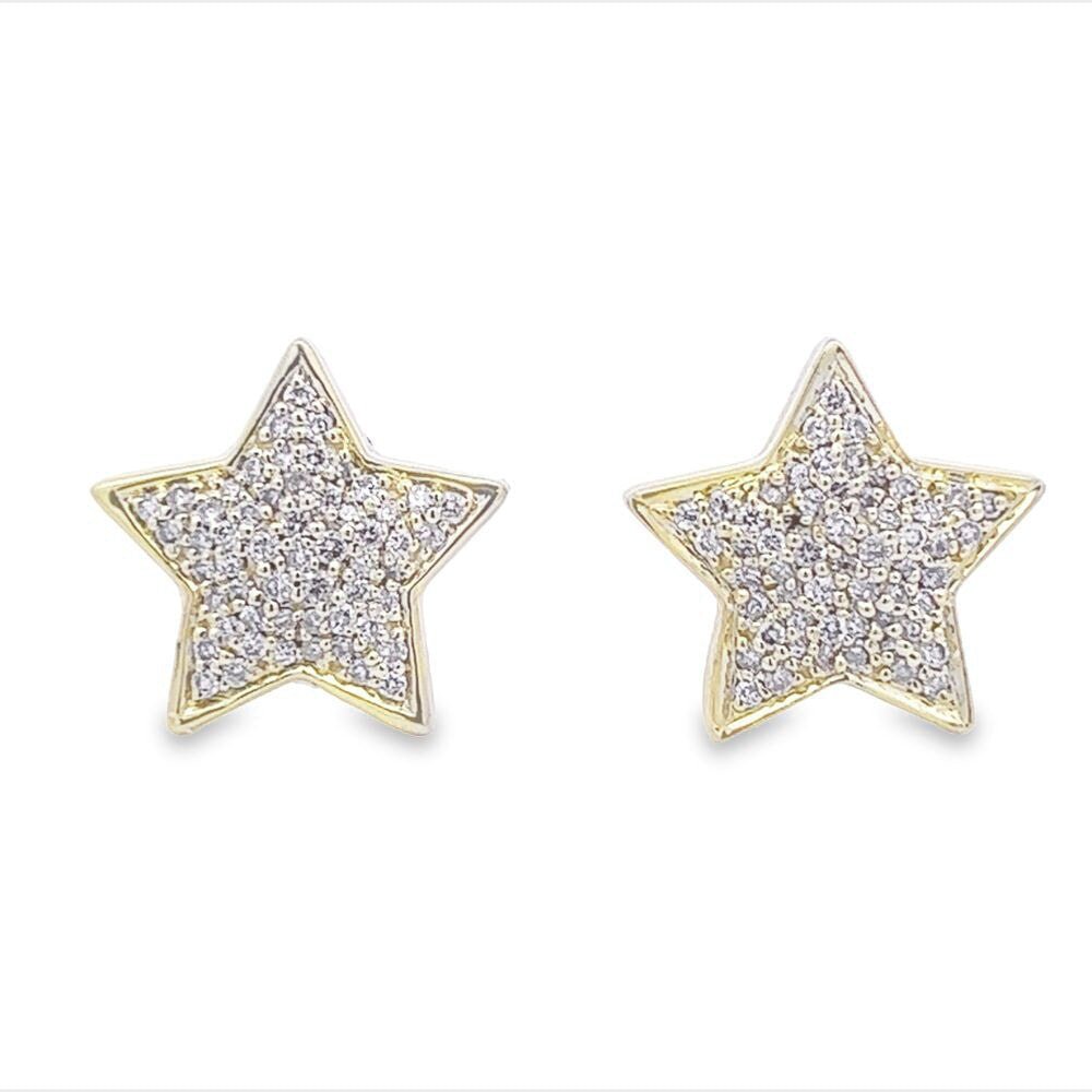 Big Star Diamond Earrings .50cttw 10K Gold 10K Yellow Gold HipHopBling