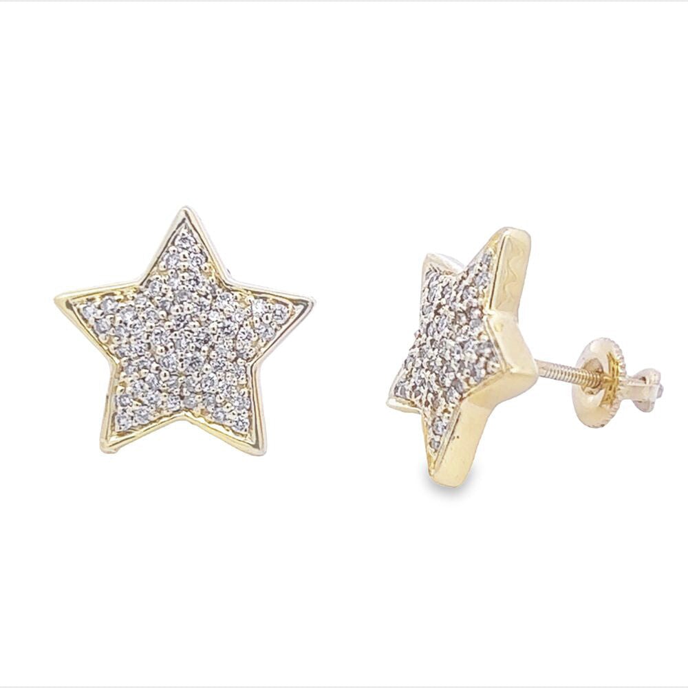 Big Star Diamond Earrings .50cttw 10K Gold HipHopBling