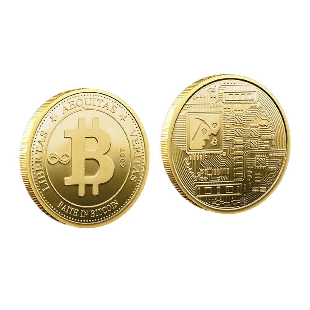 BITCOIN Coin Iced Out Frame Pendant Yellow Gold Tennis CZ Frame HipHopBling