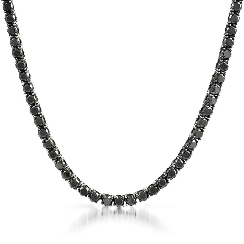 Black 4MM CZ 1 Row Tennis Chain Bling 16" HipHopBling