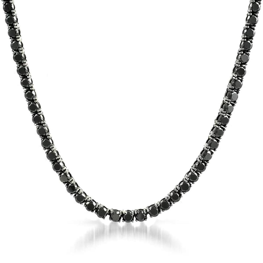 Black 4MM CZ Stainless Steel Tennis Chain 24" HipHopBling