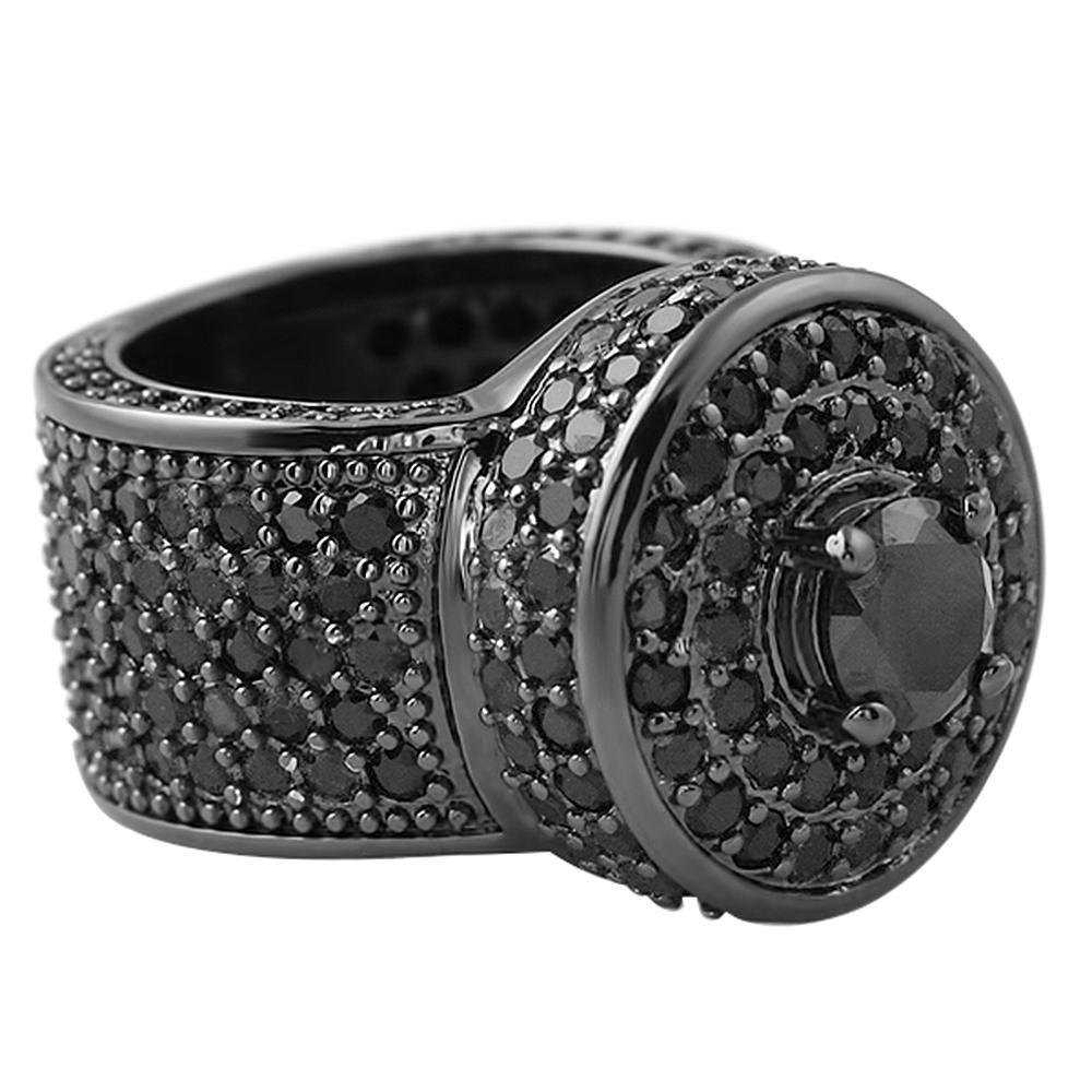 Black Bling Bling Cluster Hip Hop Ring 7 HipHopBling