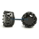 Black Crown Round Cut CZ Bling Bling Earrings HipHopBling