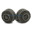 Black CZ Mega 3D Cluster Iced Out Earrings HipHopBling