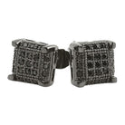Black CZ Small Cube Micro Pave Earrings HipHopBling