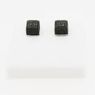 Black Diamond Cube Earrings .44ct Micro Pave .925 Sterling Silver HipHopBling