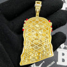 Black Face Jesus VVS CZ Hip Hop Bling Pendant Yellow Gold HipHopBling