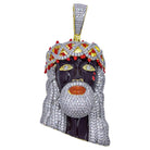 Black Face Jesus VVS CZ Hip Hop Bling Pendant Yellow Gold HipHopBling
