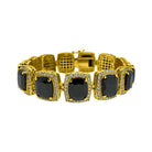 Black Gem CZ Micro Pave Gold Hip Hop Bracelet HipHopBling