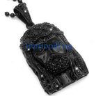 Black Jesus Piece Pendant & Rosary Chain Black CZ Diamond Pendant Only HipHopBling