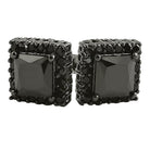 Black Princess Bling Border CZ Micro Pave Earrings HipHopBling