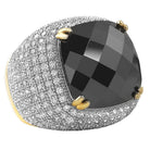Black Rose Cut CZ Gold Bling Bling Ring 7 HipHopBling