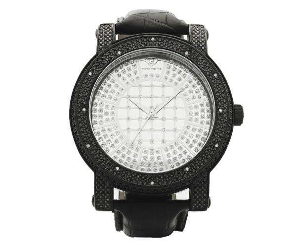 Black Super Techno Watch 10ct Real Diamonds HipHopBling