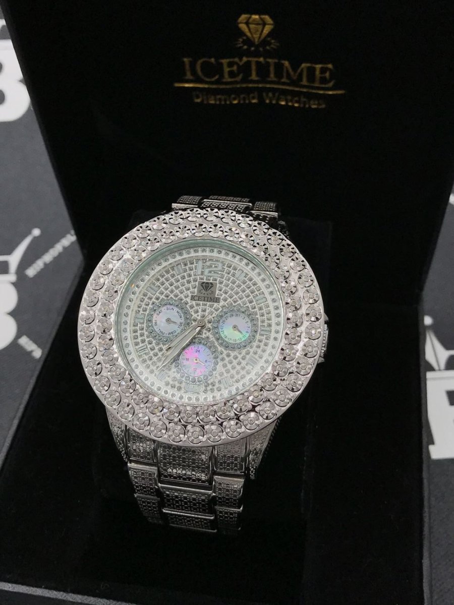 Bling 2 Row .50cttw Diamond Hip Hop Watch IceTime HipHopBling