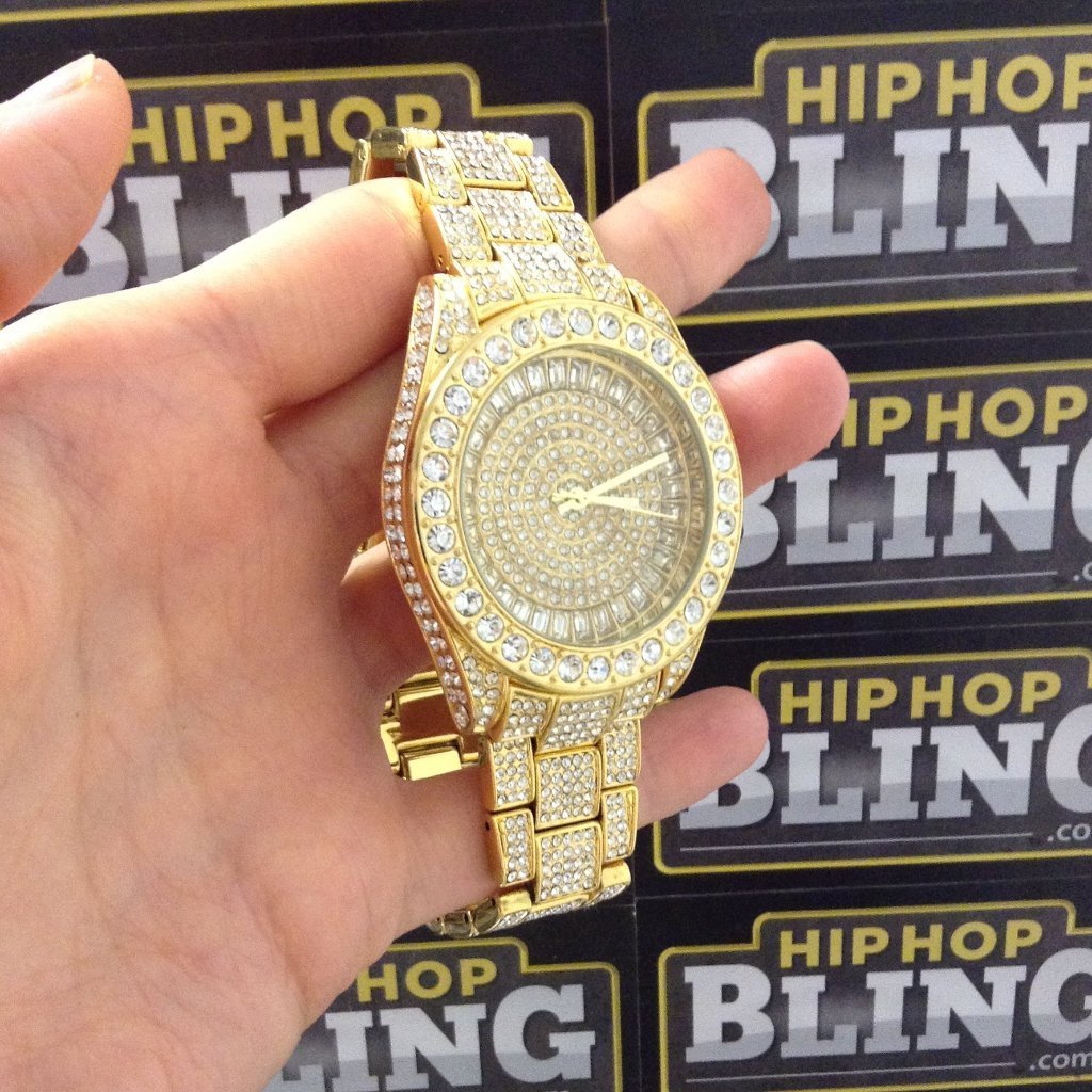 Bling Bling 41MM Gold Fully Custom Watch HipHopBling