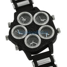 Bling Bling 5 Timezone Watch Black w/ Silver Trim HipHopBling