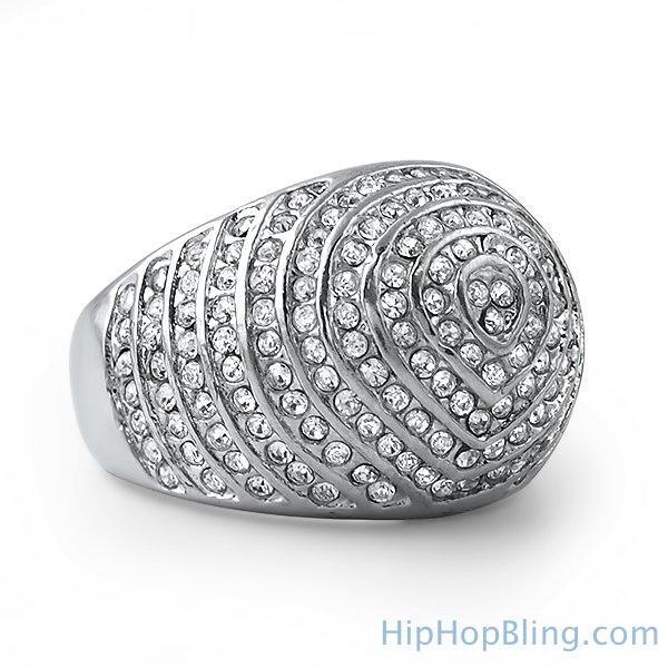 Bling Bling Bullseye Stainless Steel Ice Ring 7 HipHopBling