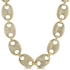 Bling Bling Chain .925 Sterling Silver Gold 24MM Marine Link CZ 18" HipHopBling