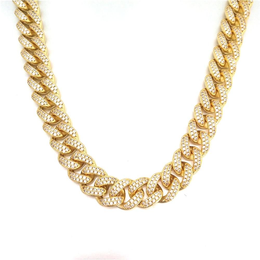 Bling Bling Cuban Chain 12MM Wide White / Yellow Gold HipHopBling