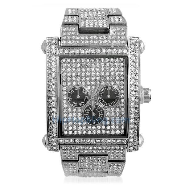 Bling Bling Custom Rectangle Ice Watch HipHopBling