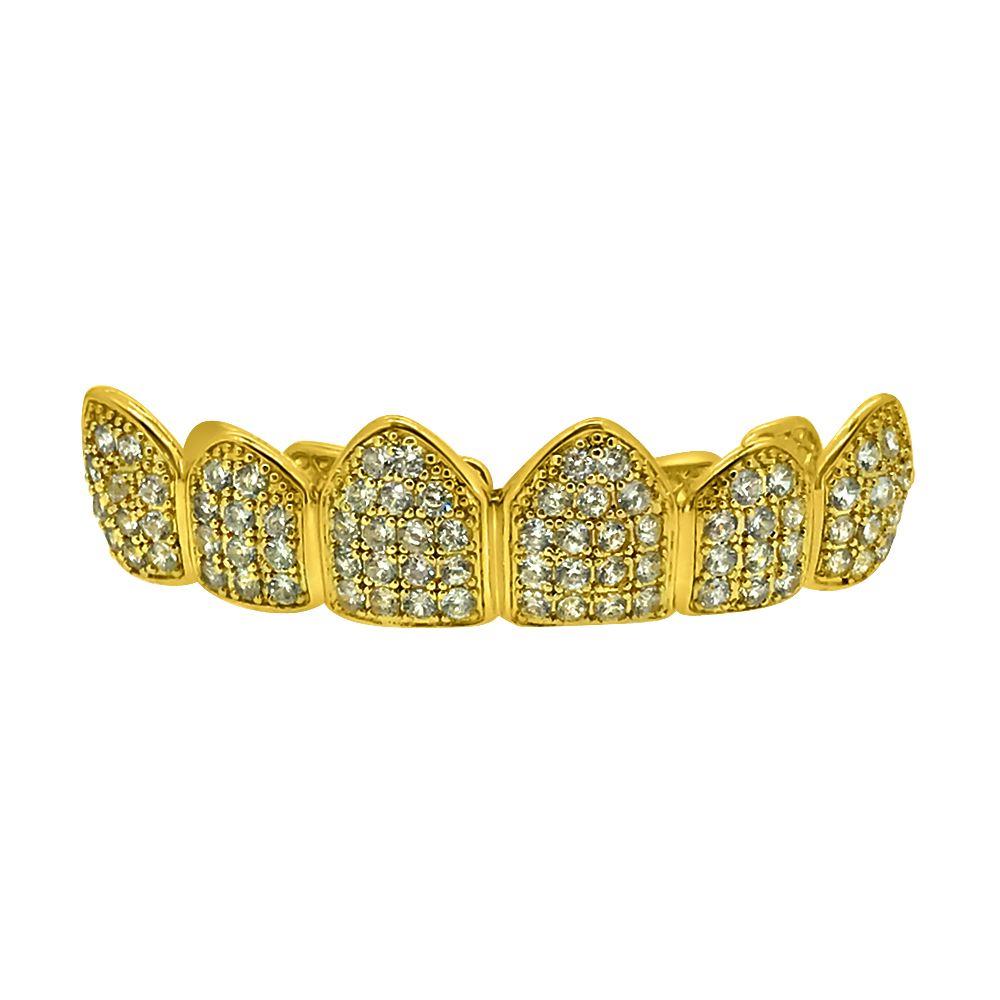 Bling Bling CZ Gold Hip Hop Grillz Top Teeth HipHopBling