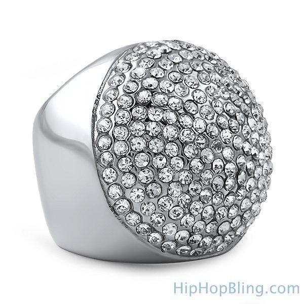 Bling Bling Domed Stainless Steel Ring 7 HipHopBling