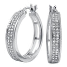 Bling Bling Hoops 25mm CZ 2 Row Micro Pave Earrings HipHopBling