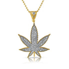 Bling Bling Marijuana Leaf Gold Pendant HipHopBling
