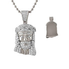 Bling Bling Micro Jesus Pendant Rhodium Solid Back HipHopBling