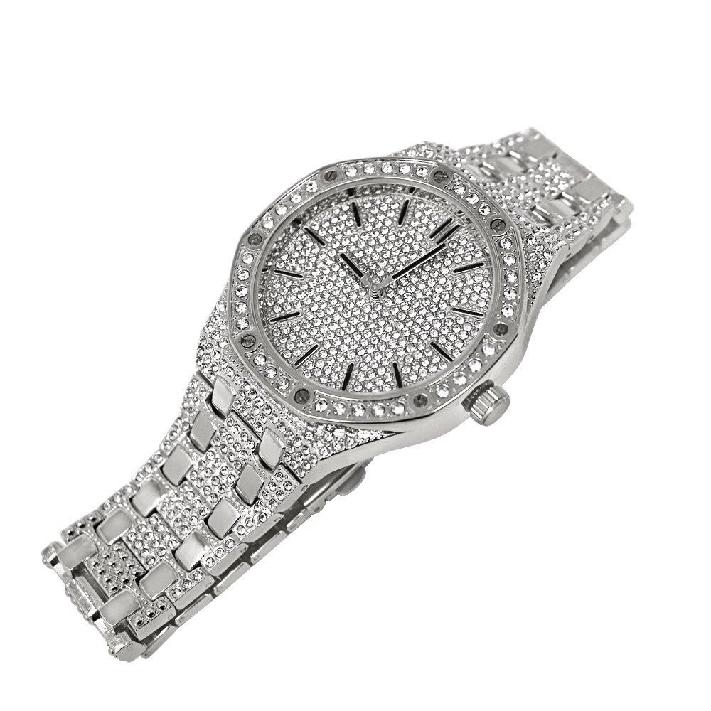 Bling Bling Octagon Watch Icey White Gold HipHopBling