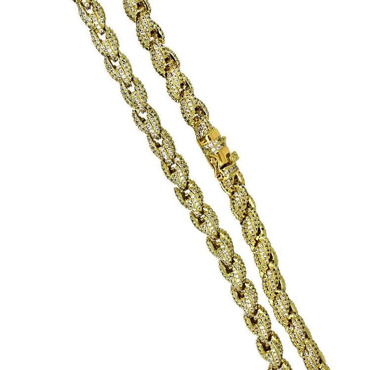 Bling Bling Rope Chain 8MM In Gold 16" HipHopBling